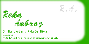 reka ambroz business card